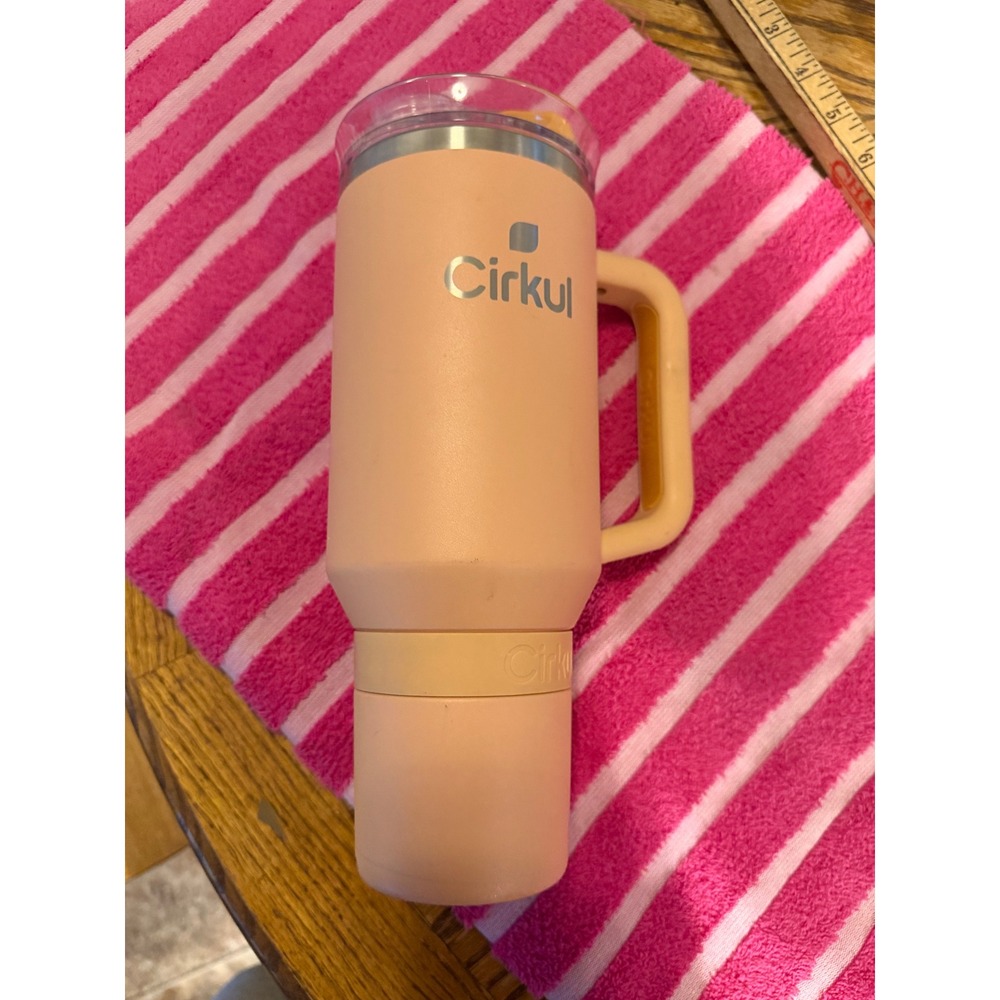 Cirkul 40oz Insulated Stainless Steel Tumbler with Handle Peach Apricot Matte
